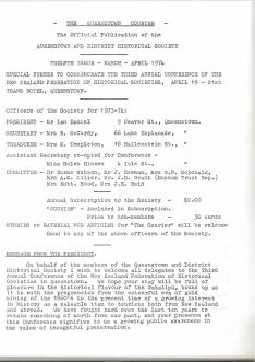 Front cover of the Queenstown Courier, issue 12 (1974)