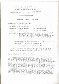 Front cover of the Queenstown Courier, issue 13 (1974)