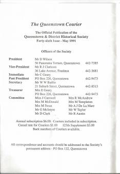 Front cover of the Queenstown Courier, issue 46 (1991)