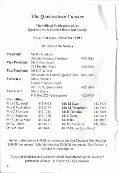 Front cover of the Queenstown Courier, issue 51 (1993)