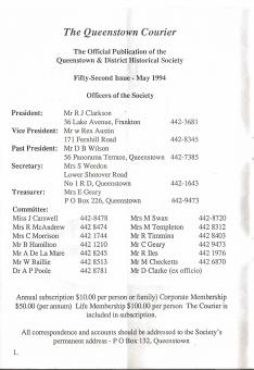 Front cover of the Queenstown Courier, issue 52 (1994)