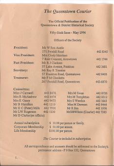 Front cover of the Queenstown Courier, issue 56 (1996)