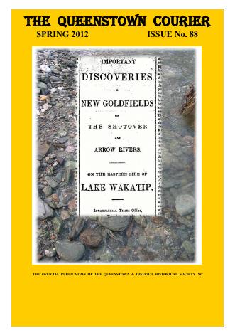 Front cover of the Queenstown Courier, issue 88 (Spring 2012)