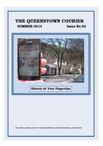 Front cover of the Queenstown Courier, issue 92 (Summer 2014)